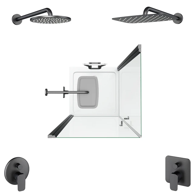 Shower cabins Radaway Nes 8 Black set 135 — Descargar