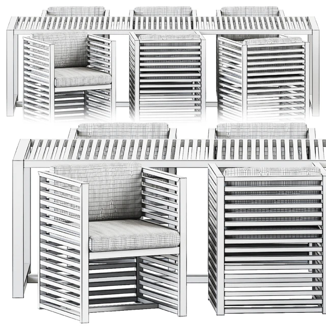 Outdoor Table and Armchair Dna teak by Gandia Blasco / Outdoor furniture — Descargar
