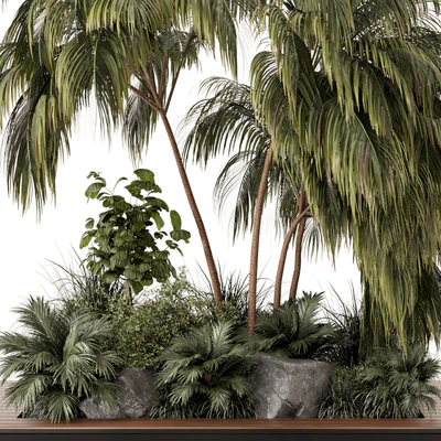Outdoor Garden set bush and Tree - Garden Set 649 — Ver 7
