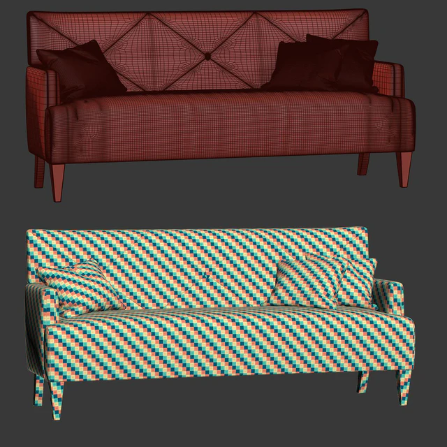 HBF Brentwood Sofa with button back / Triple sofa — Descargar