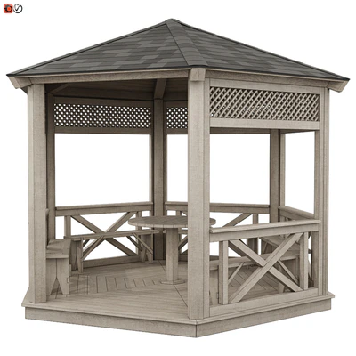 Garden Gazebo made of wood 03 — Ver 1