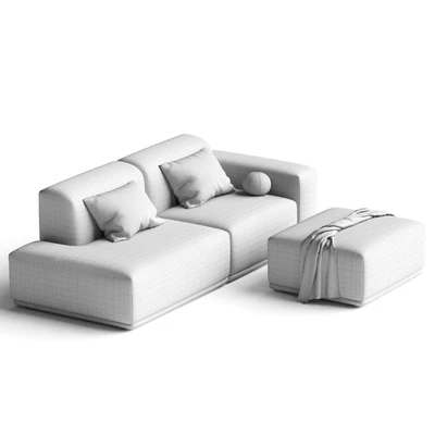 Todd Side Chaise Sofa with Ottoman — View 2