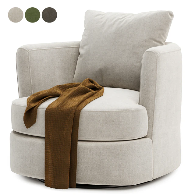 Zarren Upholstered Swivel Barrel Chair — Descargar