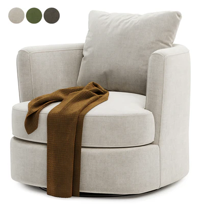 Zarren Upholstered Swivel Barrel Chair — Ver 1
