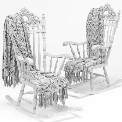 Armchair - rocking chair, plaid — Ver 2