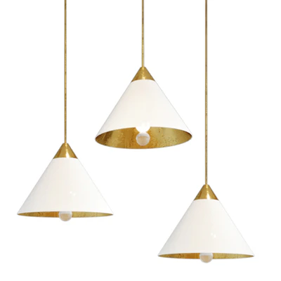 Chandelier cleo pendant brass & white designed by kelly wearstle — Вид 1
