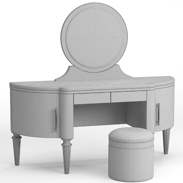 Туалетный столик DAME By Longhi, дизайн Giuseppe Iasparra с Пуфом Loft concept Golden Belt — Скачать