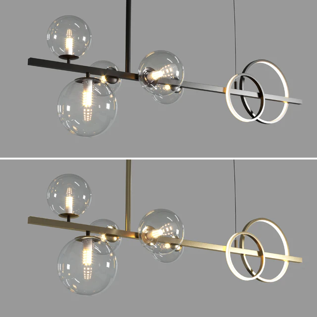 Artpad Modern European Glass Bubble Dining room Pendant Lights Black & gold — Descargar