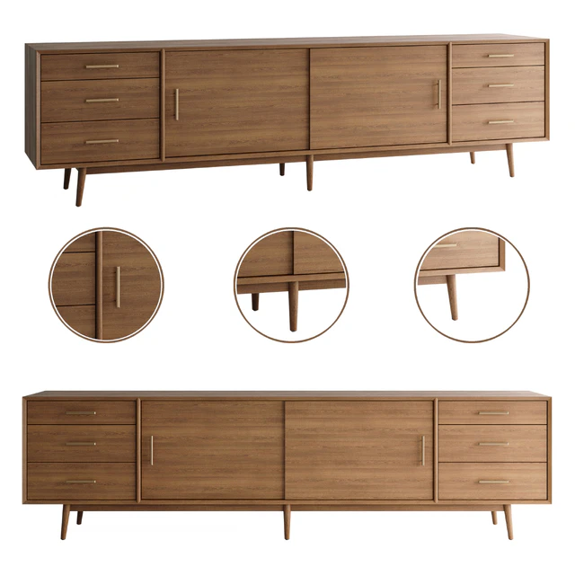 Mid-Century Media Console (96") — Скачать