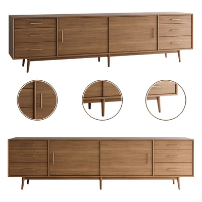 Mid-Century Media Console (96") — Вид 1