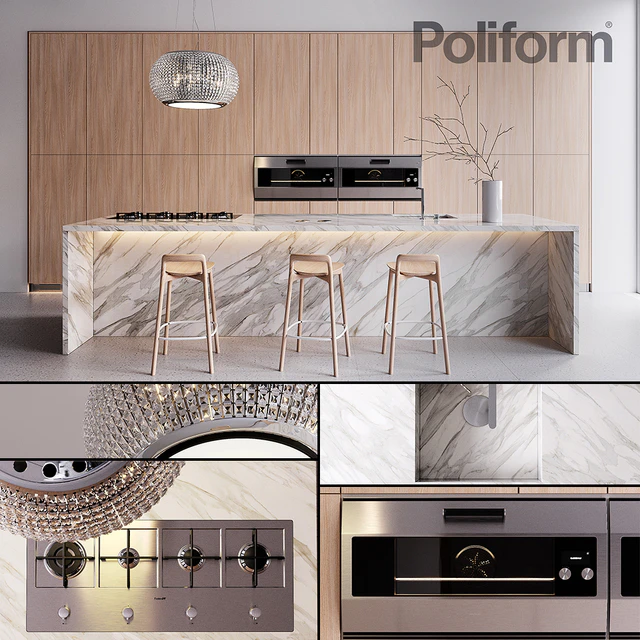 Кухня Poliform Varenna Trail 2 (vray GGX, corona PBR) — Скачать