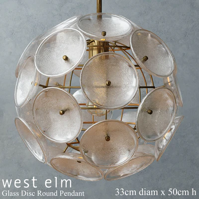 West elm - Glass Disc Round Pendant — Вид 1