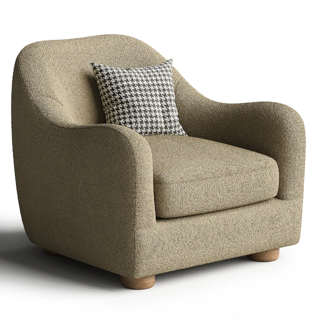 Bacio Cream Boucle Lounge Chair — Descargar