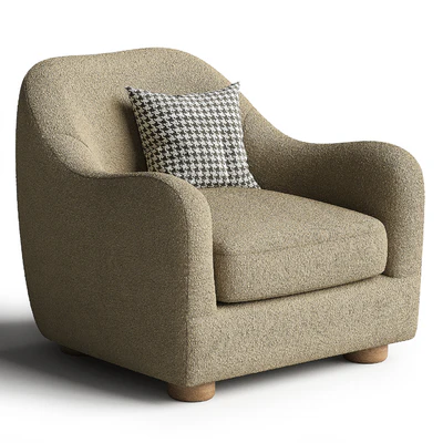 Bacio Cream Boucle Lounge Chair — Ver 3
