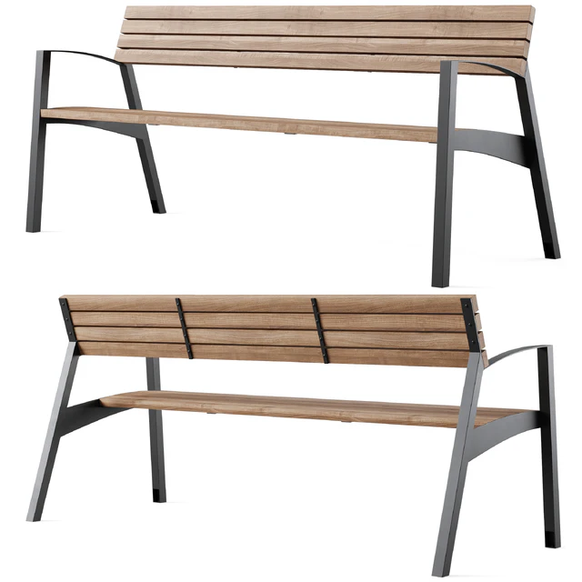 Vera Park Benches with litter bin Crystal by mmcite — Descargar