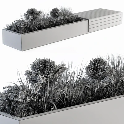 Urban Furniture / Architecture Bench with Plants 07 — Ver 4