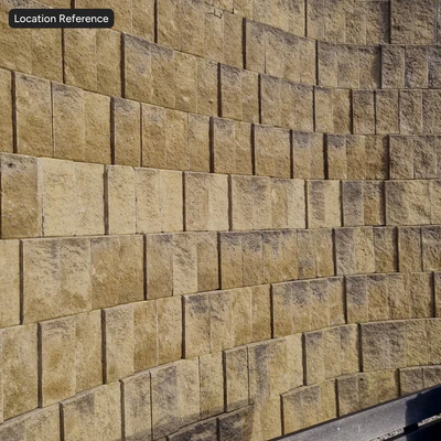 worn vertical stone block wall texture yellow — View 7