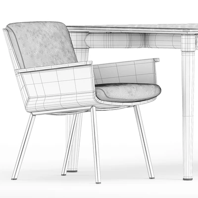 DAIKI OUTDOOR DINING LITTLE ARMCHAIR and PENTHOUSE Table by Minotti — Ver 5
