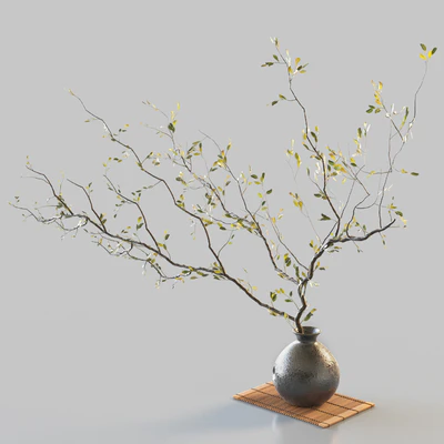 Plum branch in flower arrangement vase — Ver 5