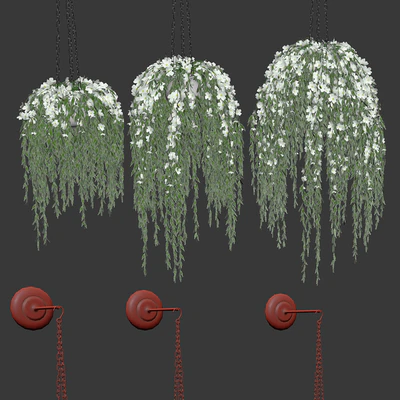 Flowers in pots on a chain — Ver 3