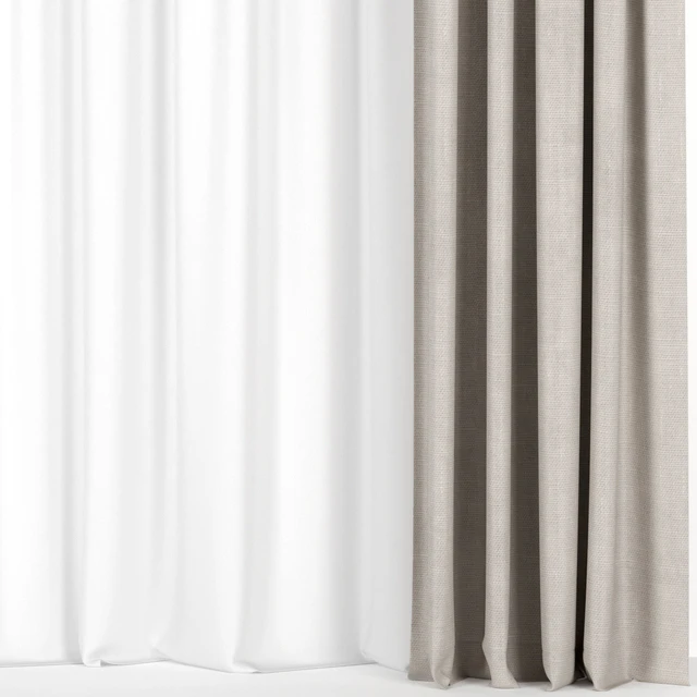 Beige curtains with tulle. — Descargar