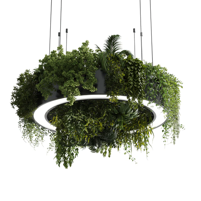 Circle pot light pendant - plant light hanging 13 corona — Descargar
