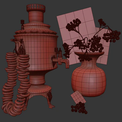 Samovar with bagels — Ver 3