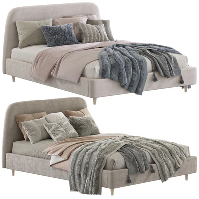 Кровать Oatmeal Raelynn Upholstered Bed — Вид 6