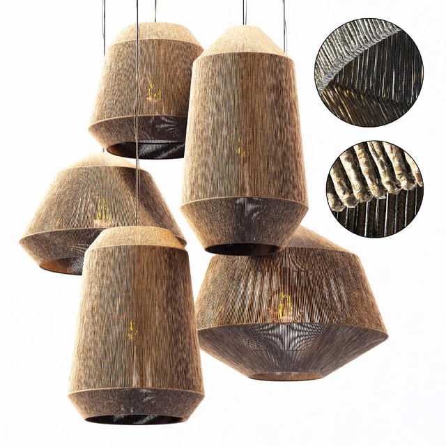 Lamp wood rotang wicker barrel n2 / Лампа плетеная из ротанга "Бочка" №2 — Скачать