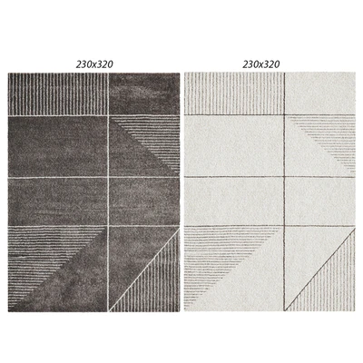Temple and webster:Charcoal & White Soft Metro Contemporary Rug,  Ivory & Charcoal Super Soft Metro Contemporary Rug — Вид 1