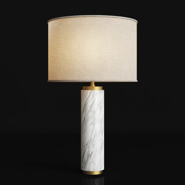 Cylindrical Column Marble Table Lamp — Скачать
