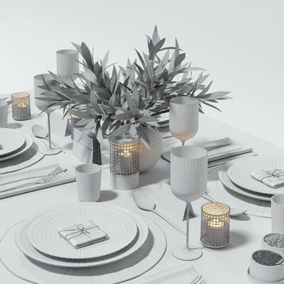 Table setting in dark colors — Ver 4
