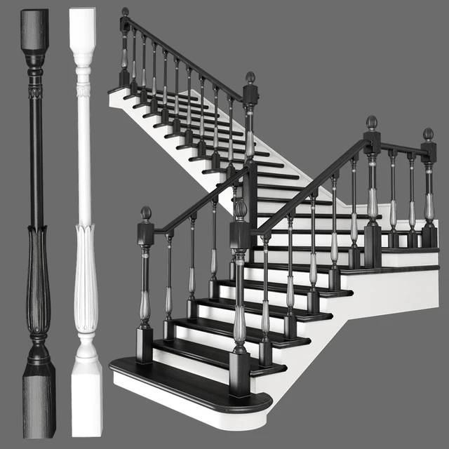 Corner staircase with zaubezhnymi steps, 3 colors — Descargar