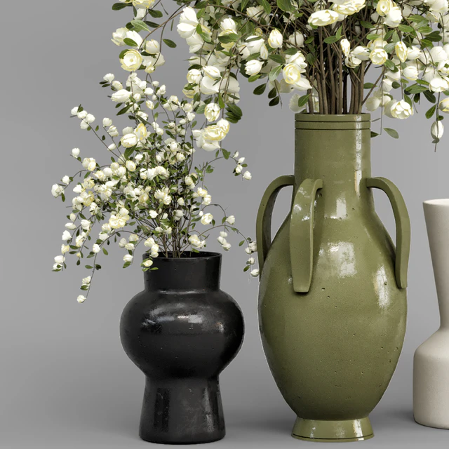 Plants Bouquet Collection In Concrete Pots - Set 948 — Descargar