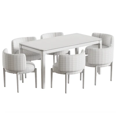 Kim chair beige and MILFORD extendable dining table by skdesign — Ver 5