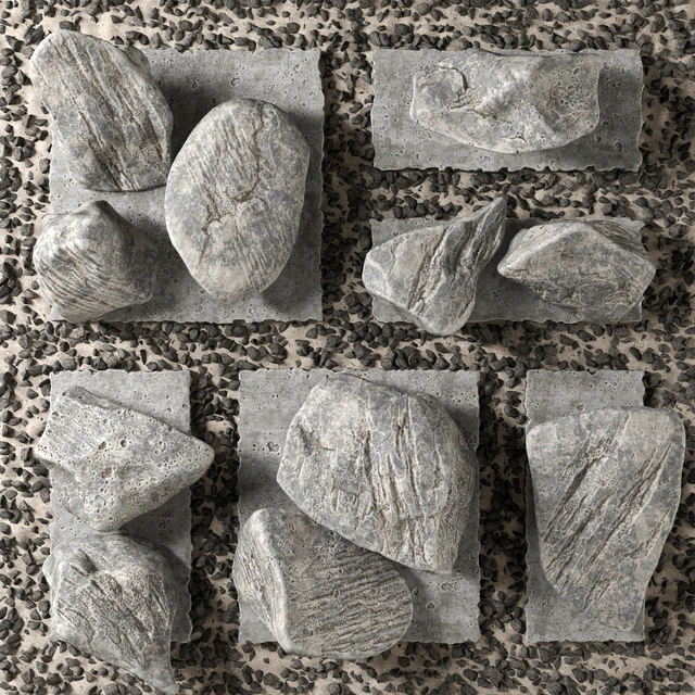 Slab tile gravel monument n1 / Square with stones monument — Descargar