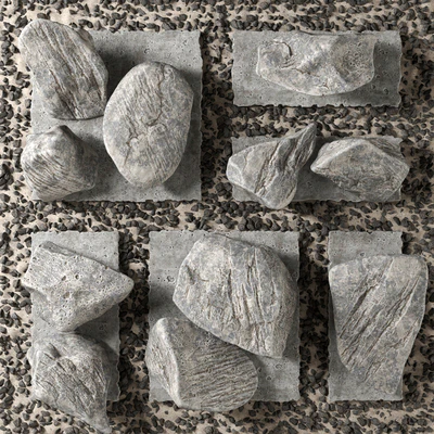 Slab tile gravel monument n1 / Square with stones monument — Ver 4
