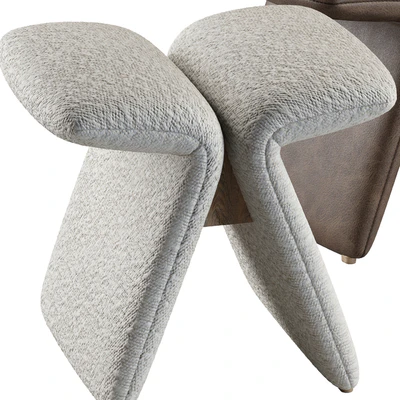 Butterfly stool leather and boucle — Ver 5