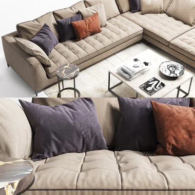Sofa B & B Italia Lucrezia with pillows — View 2