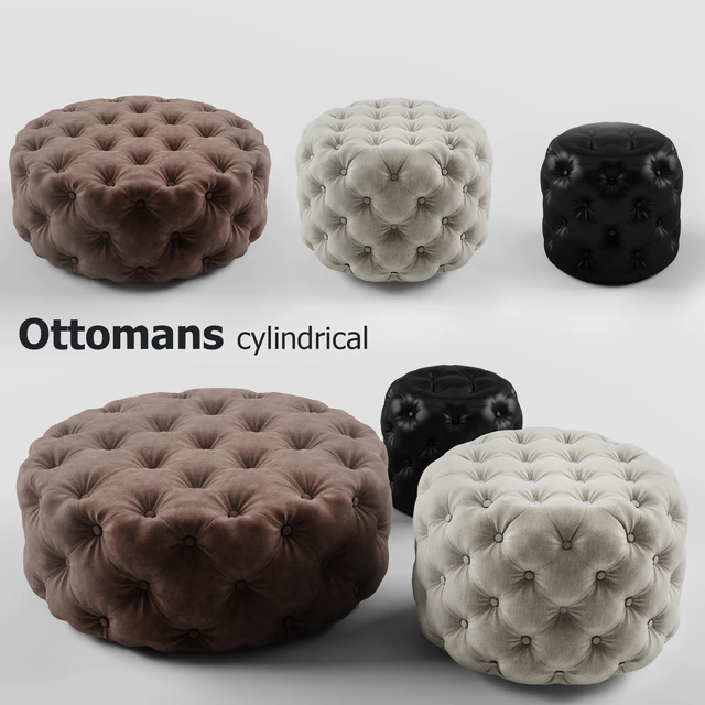 Пуфики цилиндрические набор - Ottomans cylindrical set — Скачать