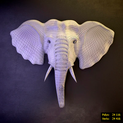 Деревянное панно "Индийский слон" (Indian elephant) — Вид 2