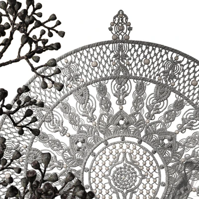 Decorative set 015 with Macrame panno — Ver 6