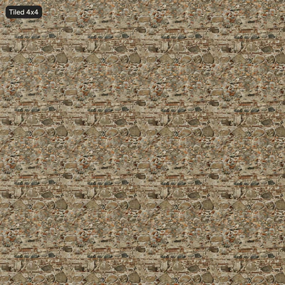 damaged layered brick and stone wall texture — Вид 5