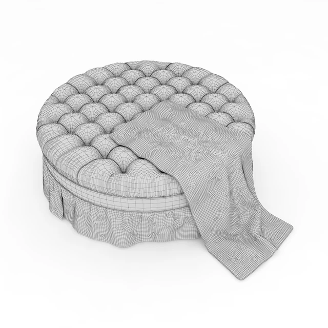 Round Capitone Ottoman — Скачать