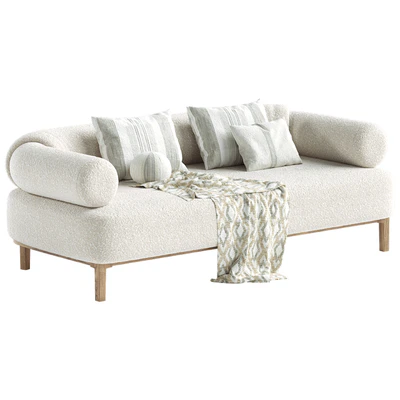 Contemporary Sofa Upholstered in Bouclé Fabric — Ver 7