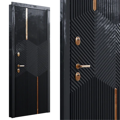 Art deco black front door — Ver 4