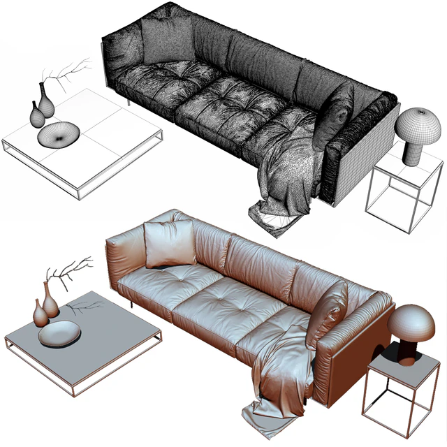 Living divani leather rod sofa — Descargar