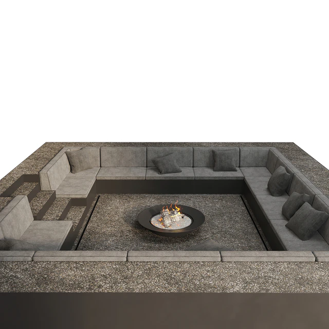 Зона отдыха с диванами и камином — Скачать