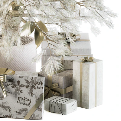 Christmas Decoration 01 - Christmas White Tree with Gift — Ver 5