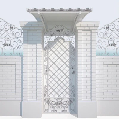 Brick fence forging gate — Вид 3
